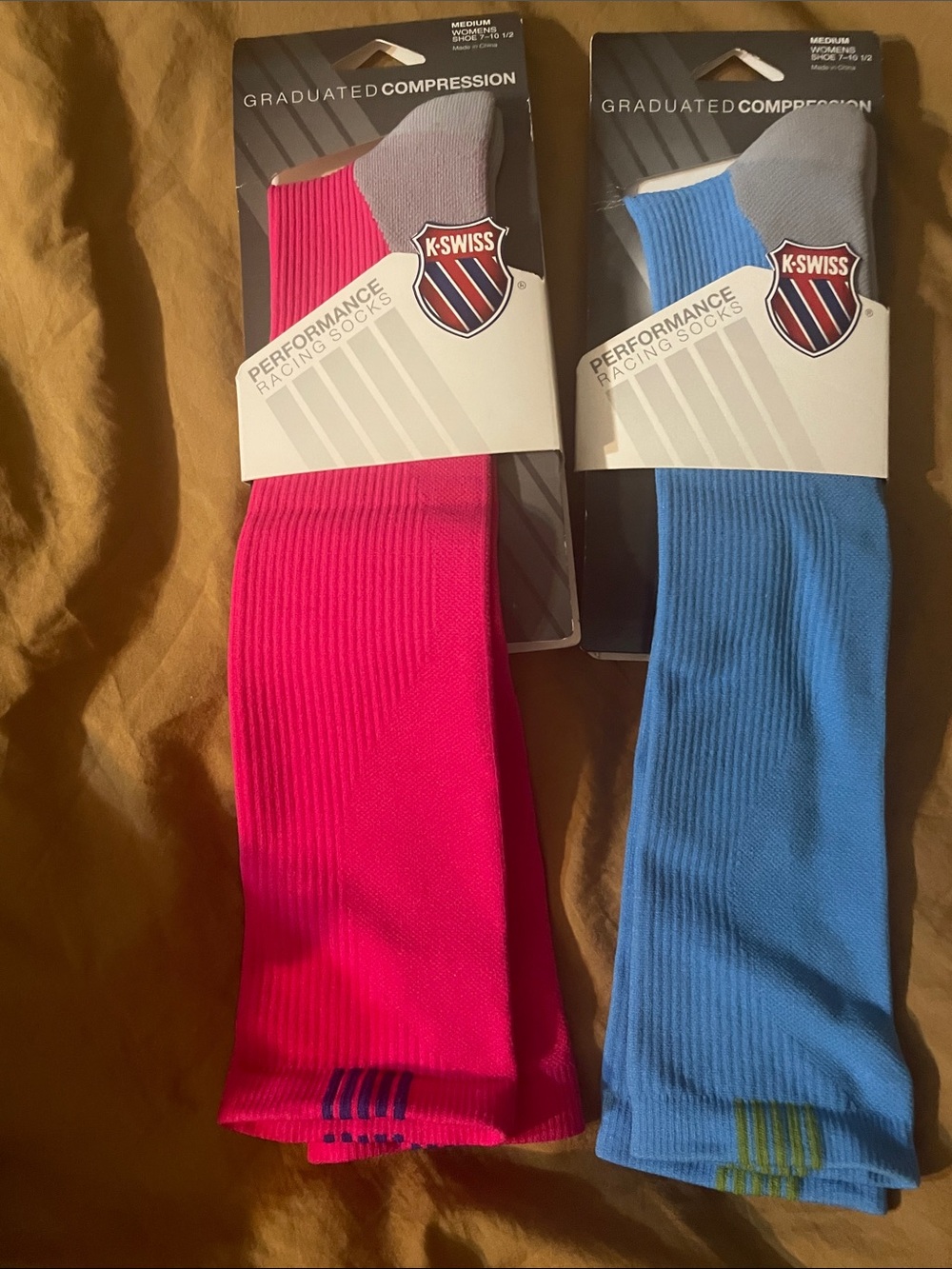 K-Swiss Performance Athletic Socks in Hot Pink and Sky Blue